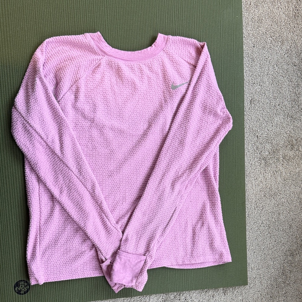 Nike Running Dri-FIT Sphere Long Sleeve Crew Pink Large